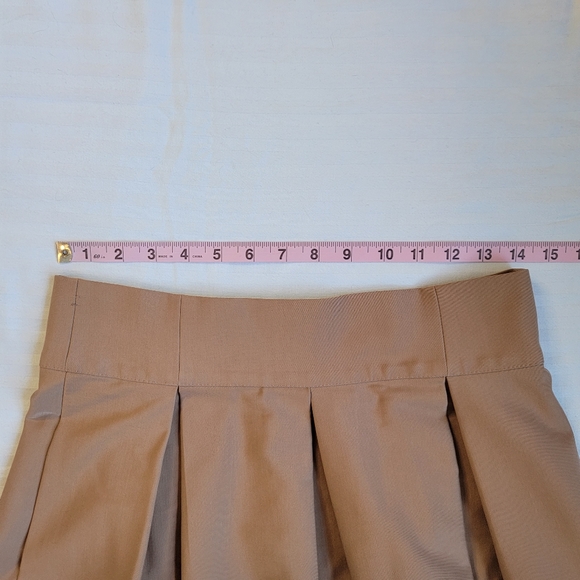 Zara Basic Color Block skirt pleated. Pockets. Tan Cream red black. M - Picture 7 of 8